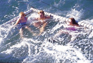 상어가 유영하는 바다로 뛰어든 세 모녀. 2005년 6월. 사진 / 김상미 객원기자