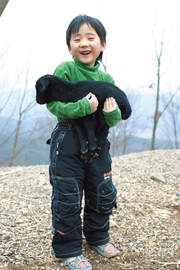 아기염소를 안고 만져보는 체험은 아이들이 가장 좋아한다. 2006년 4월. 사진 / 박지영 기자