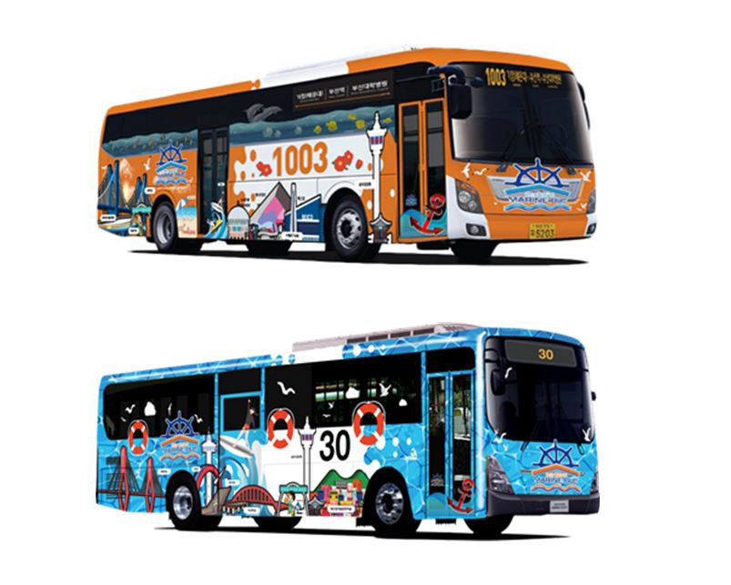 노선별 부산 핫플레이스를 디자인화한 부산마린버스가 5월부터 8월 말까지 운행된다. 사진 제공 / 부산시청