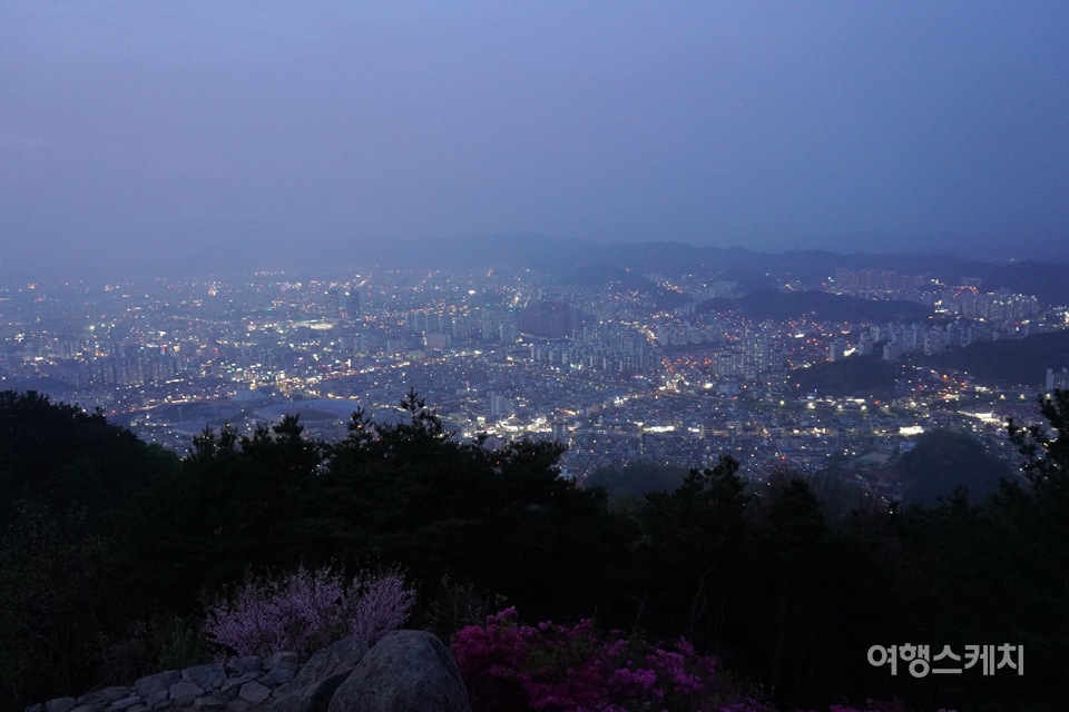 보문산성에서 내려다보는 대전 시가지의 야경. 사진 / 노규엽 기자